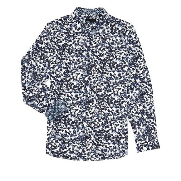 Quieti Stretch Large Floral Print Long Sleeve Woven Shirt (Size L) * men983 - Picture 1 of 1